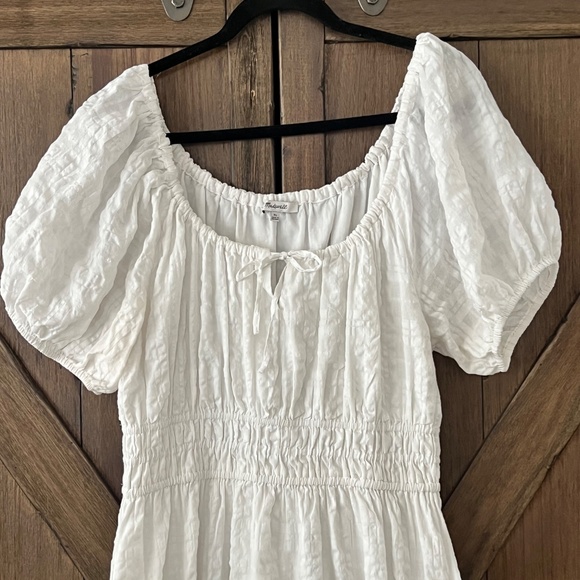 Madewell Sophia Midi Dress in Seersucker Check Lighthouse Size XL - Picture 7 of 12